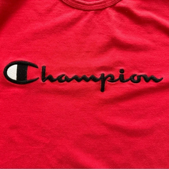 VT Champion Label - Branded Embroidered Logo M T-Shirt RED - Picture 2 of 5